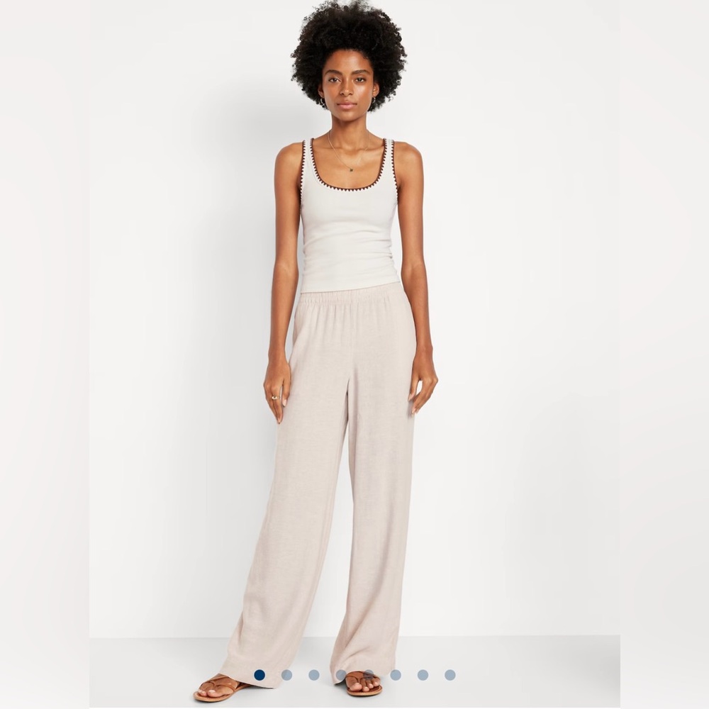 Old Navy High Rise Wide Leg Linen Pants